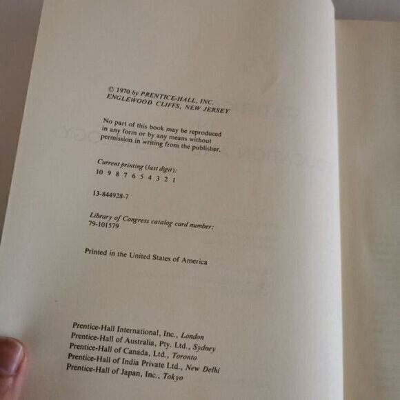 1970 Statistical Methods in Education and Psychology Textbook, Grey Book Vintage - Picture 5 of 9